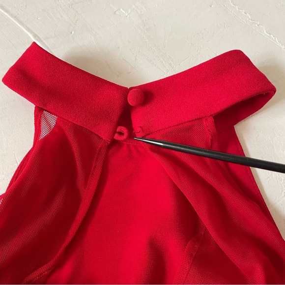 Dress the Population Women's Eden Halter Neck Bodycon Dress Rouge Red Size M NWT - Picture 9 of 9